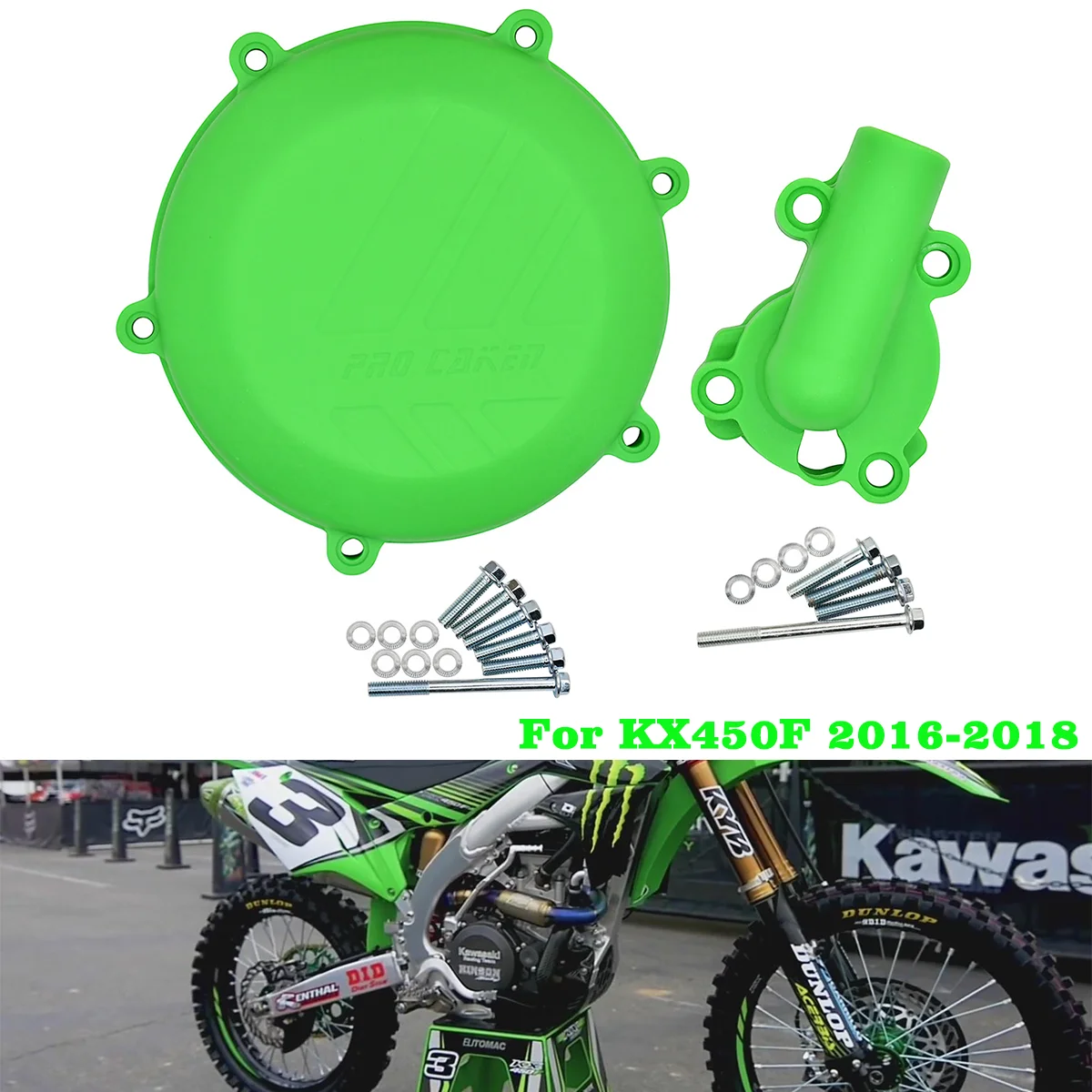 

Motorcycle Plastic Clutch Guard Water Pump Protector Cover For Kawasaki KX450F KX 450F KXF450 2016 2017 2018 Enduro Dirt Bike