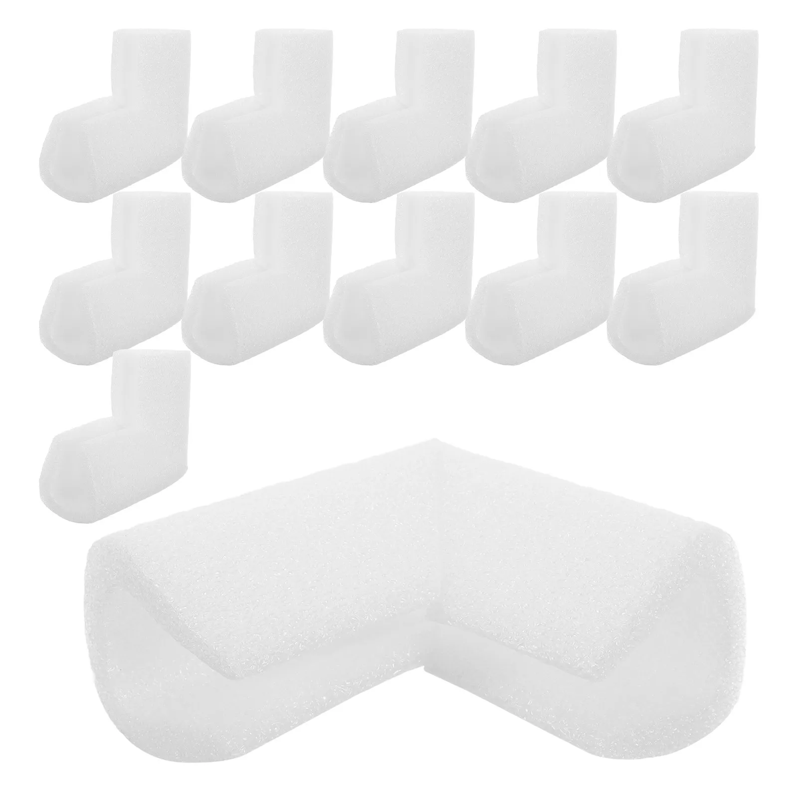 12Pcs Epe Pearl Cotton Foam Corner Protectors White 3.94x3.94x1.57in Edge Protection for TV Picture Frame Mirror Furniture