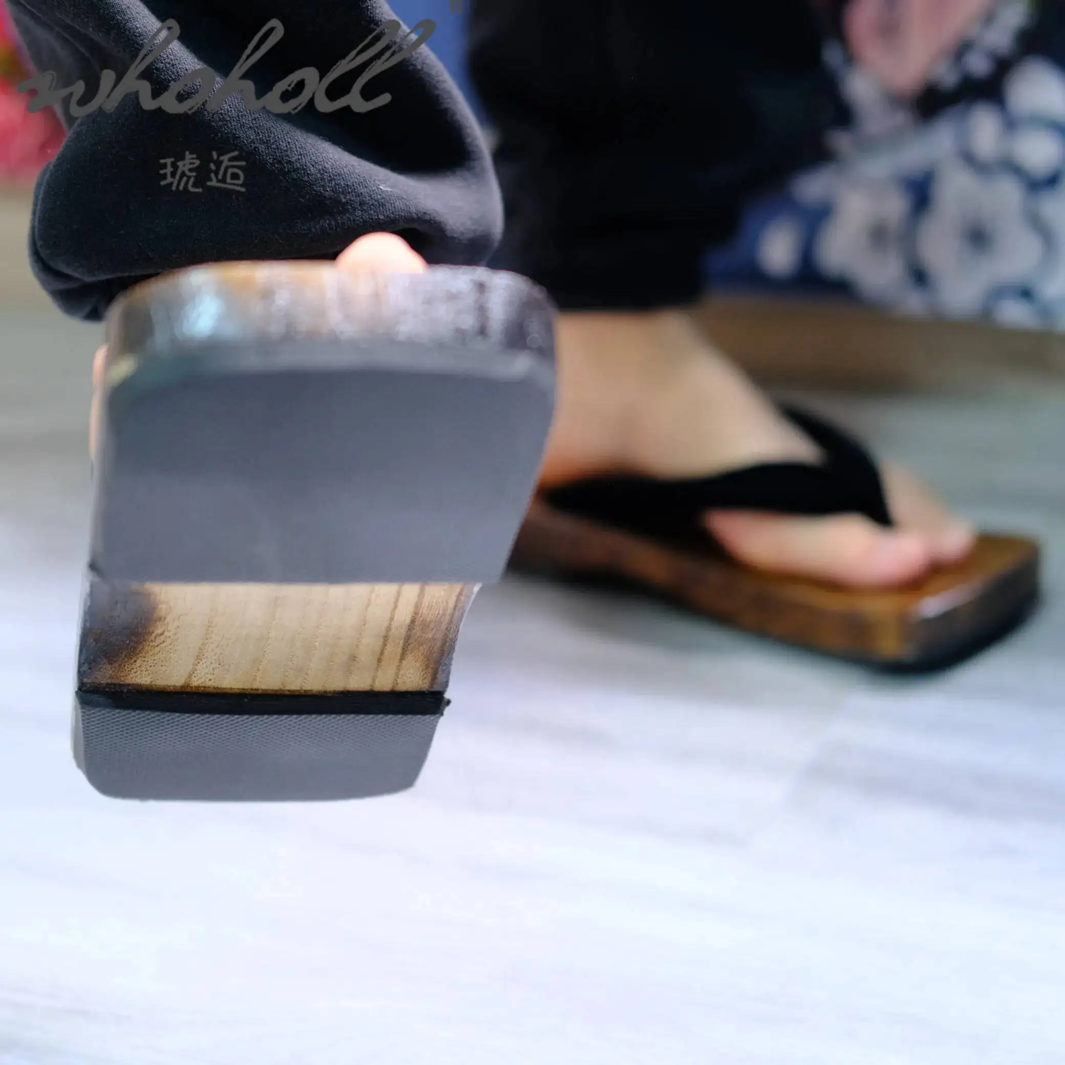 Man Flat Wooden Slippers Japanese Geta Flip Flops Anime Demon Slayer Wood Thick Sole Coplay Shoes Slippers Clogs Sandals