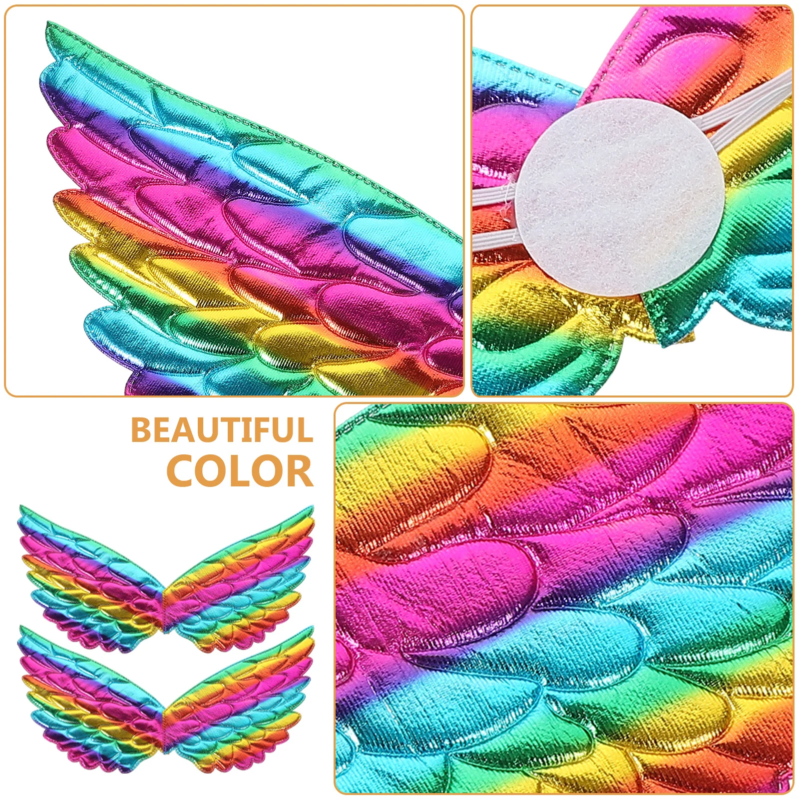 

5Pcs Unicorn Angel Wings Colorful Chic Costume Props Lightweight for Halloween Christmas Party Cosplay Performance Accessories