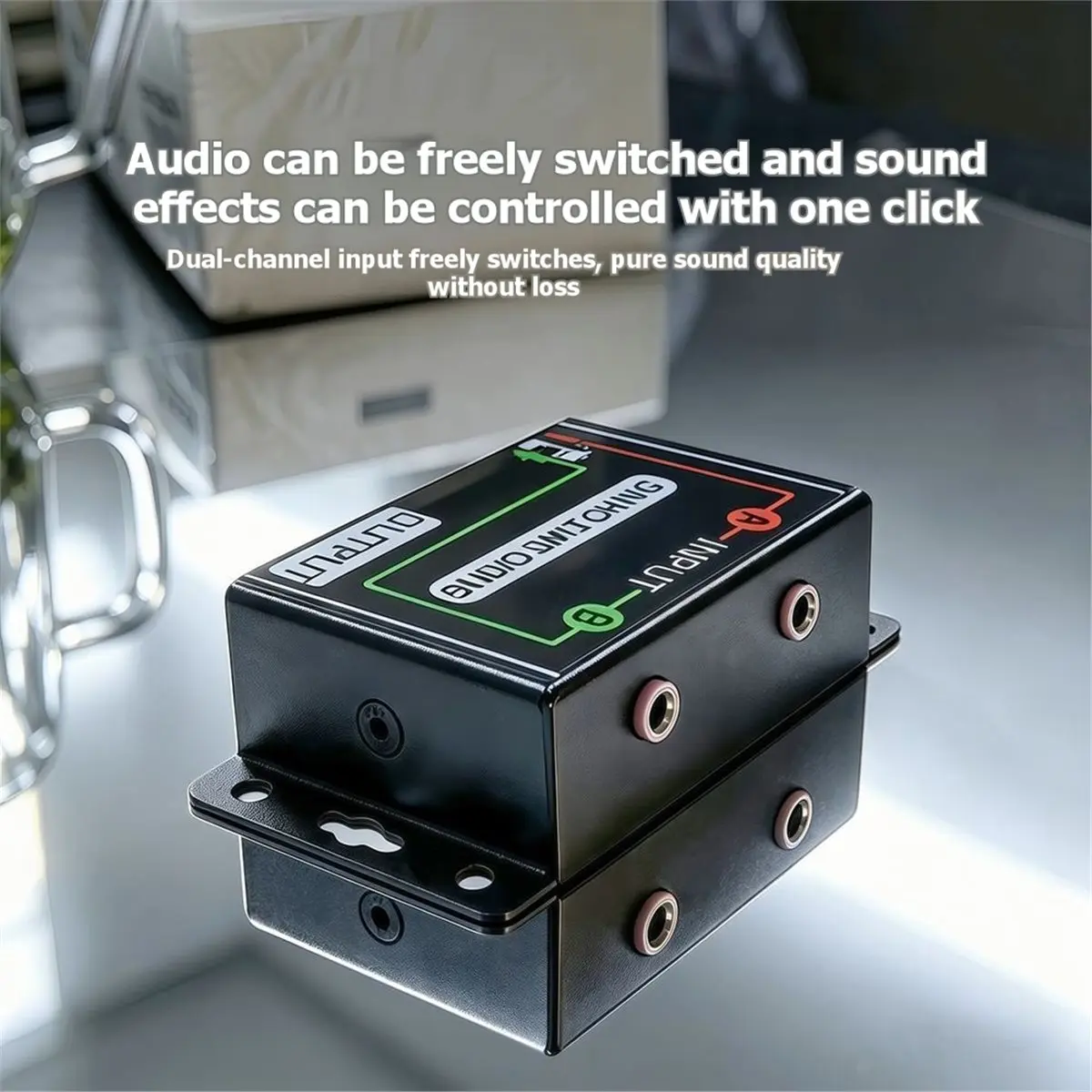 salego 3.5mm Audio Switcher 2-Input 1-Output Audio Signal Converter Bidirectional Switching AUX Headphone Switch