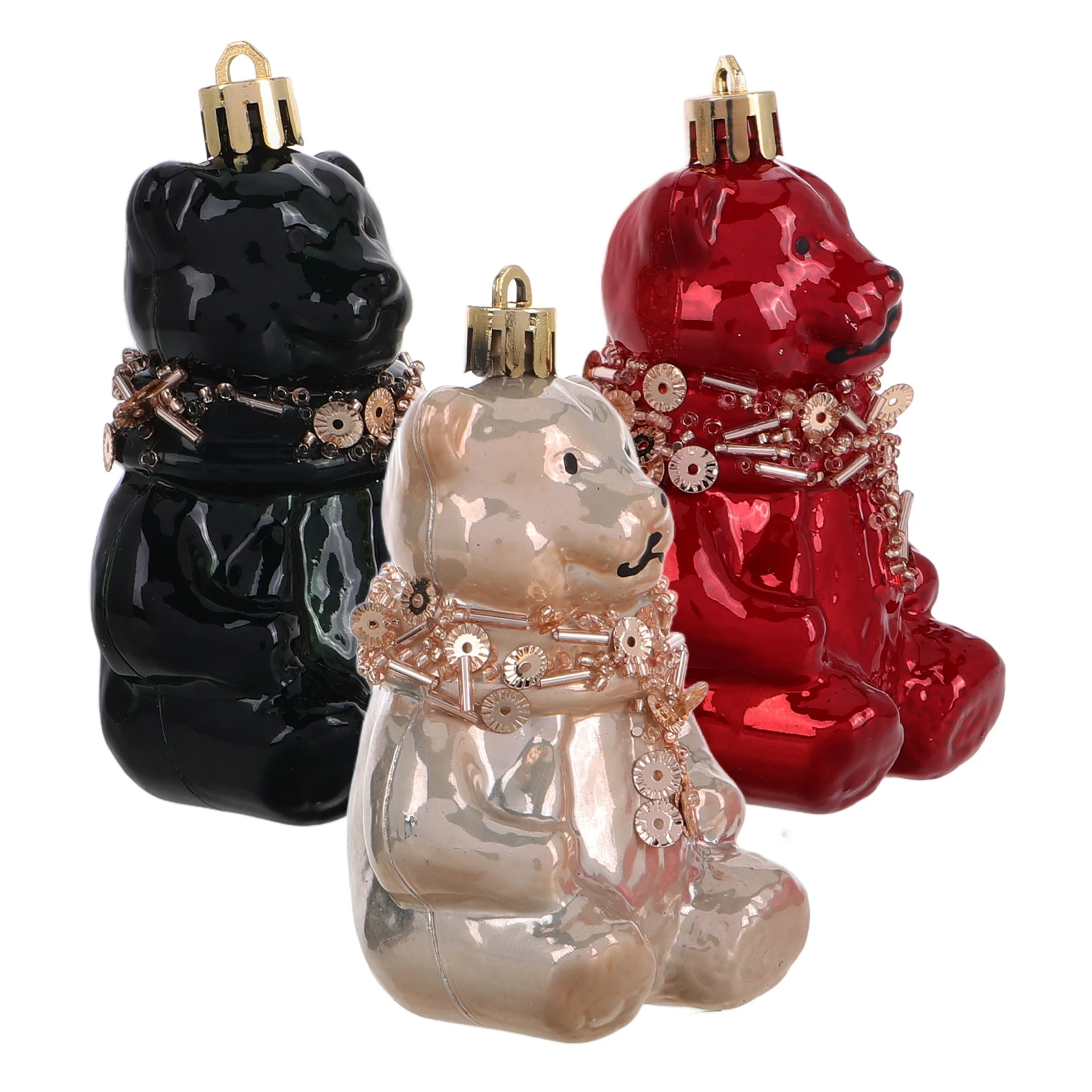 

3pcs Christmas Tree Hangings Cute Bear Ornaments Festive Holiday Decor Plastic Xmas Decoration For Home Office Mall Party Wind