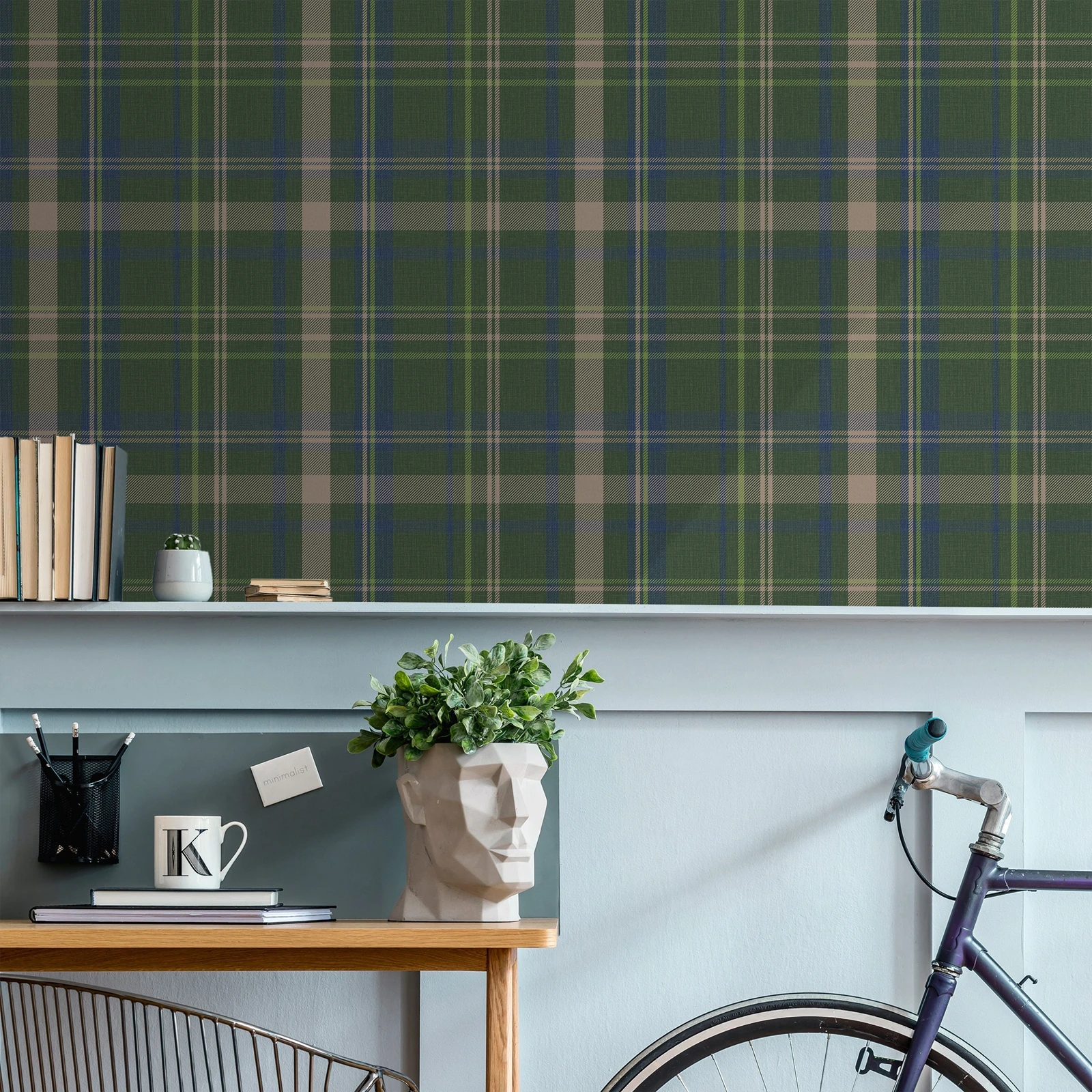 ورق حائط كلاسيكي من الترتان، ورق حائط منقوش أخضر عتيق لغرفة المعيشة، ورق حائط لاصق تقليدي، ورق جداري