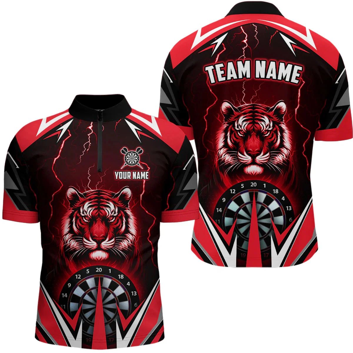 PLstar Cosmos' new personalized 3D printed red dart pattern polo shirt, unisex, casual team throwing sports series -20