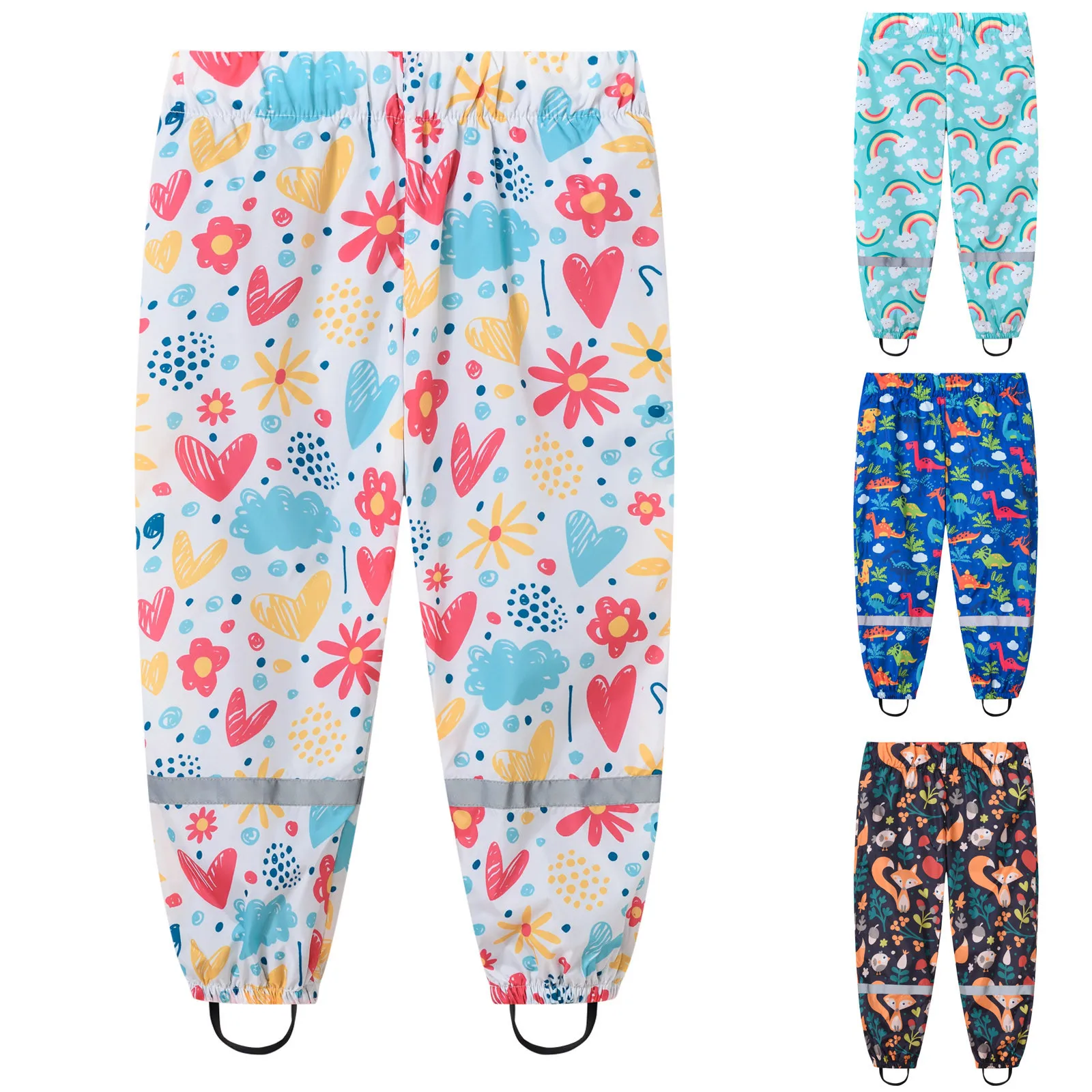 Children Rain Pants High Quality Rain Pants For Kids Clothing Flowers Baby Girls Clothes Casual Girls Quick-dry Pants