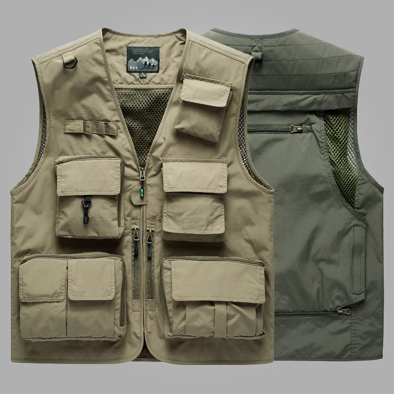 6XL 14 Pockets 2023 New Mens US Tactical Hiking Fishing Vest Man Photographer Waistcoat Mesh Cargo Sleeveless Jacket Tool Vest