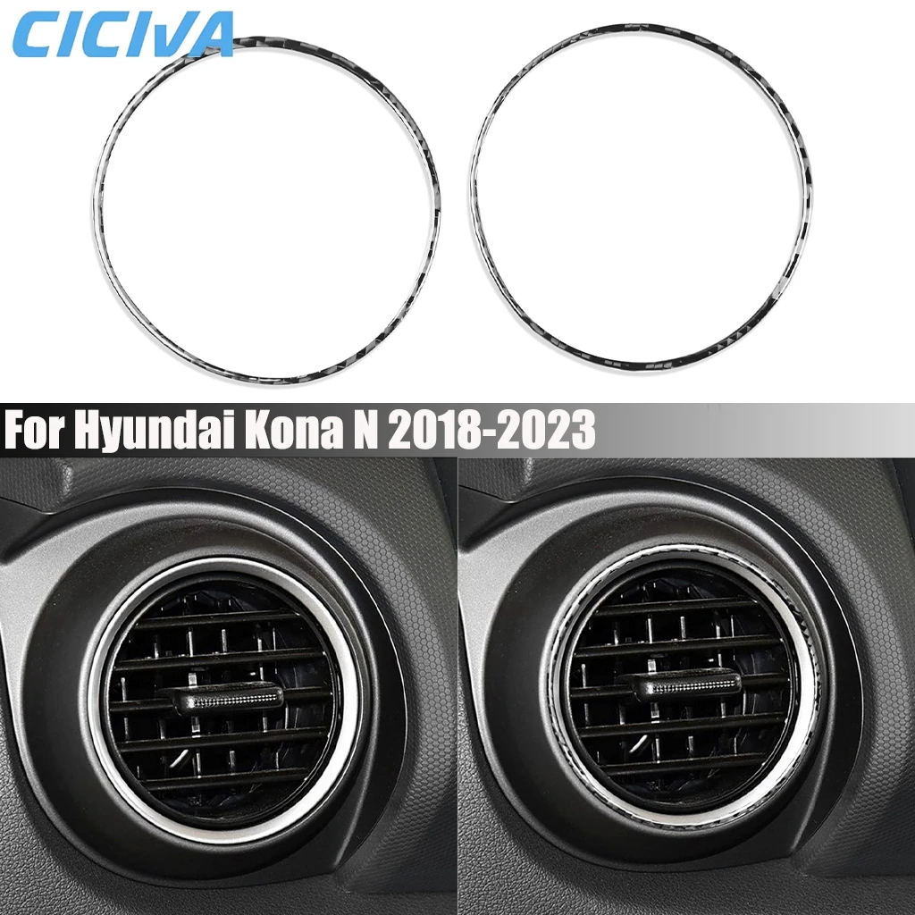 

Carbon Fiber Car Accessories Dashboard Air Vent Decorative Interior Cover Modified Trim Sticker For Hyundai Kona N 2018-2023