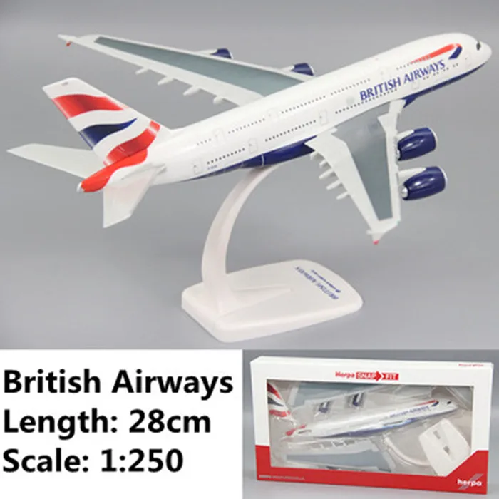 28CM Plastic Germany Berlin Lufthansa France Airlines UAE A380 Airways Aircraft DIY Assembled Assembly airplane model Plane