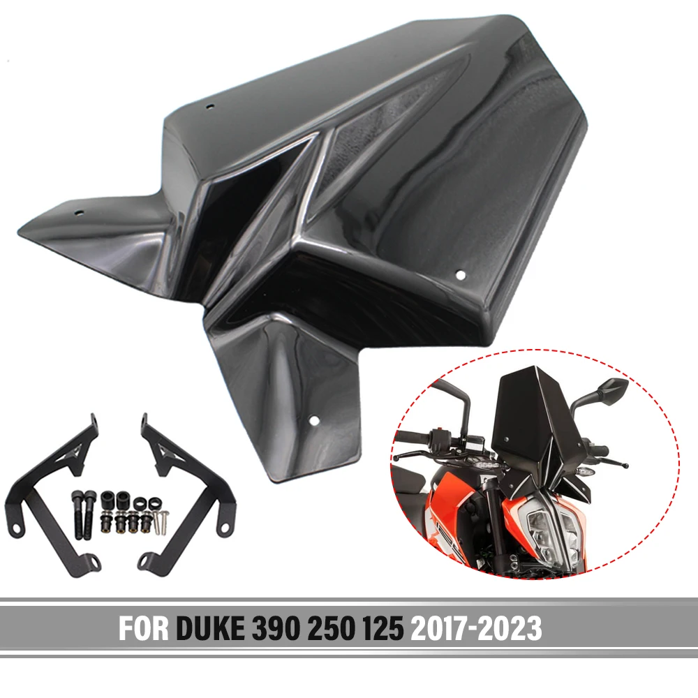 For Duke 390 125 DUKE390 DUKE125 2017 2018 2019 2020 2021 2022 2023 Windshield Windscreen Wind Deflector Motorcycle Board Sun