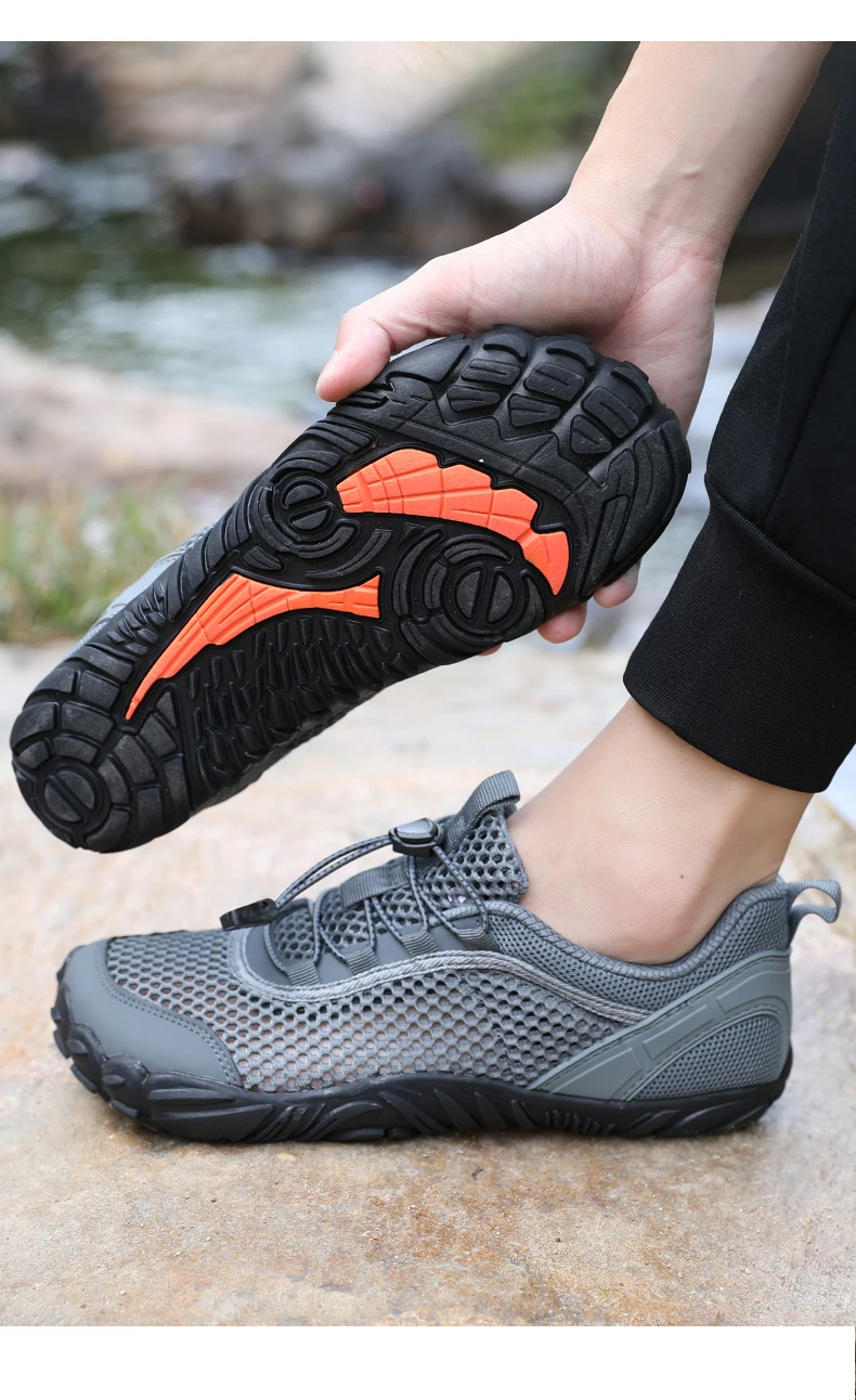 Sommerliche Flusslauf-Schuhe, atmungsaktive, lässige Sportschuhe aus Mesh für Herren, ausgehöhlte Mesh-Outdoor-Bergsteiger- und Wanderschuhe – Detail 15