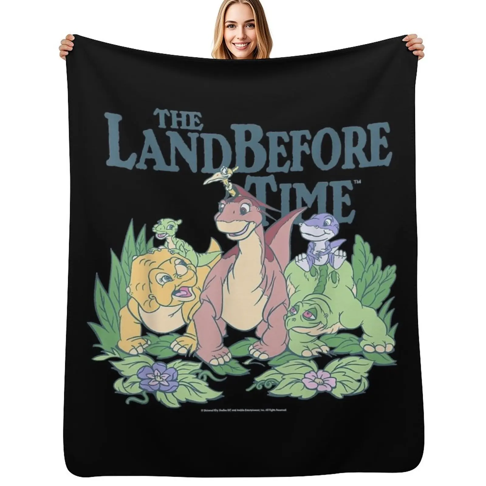 Land Before Time Pastel Dinosaur Friends Throw Blanket Picnic Decorative Sofa Summer Furry Sleeping Bag for sofa Blankets