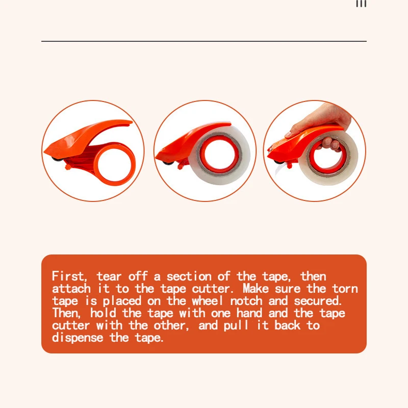 قاطعة شريط التعبئة، عبوة من 1، 5.5 سم، مناسبة للاستخدام المكتبي والشحن، لون برتقالي