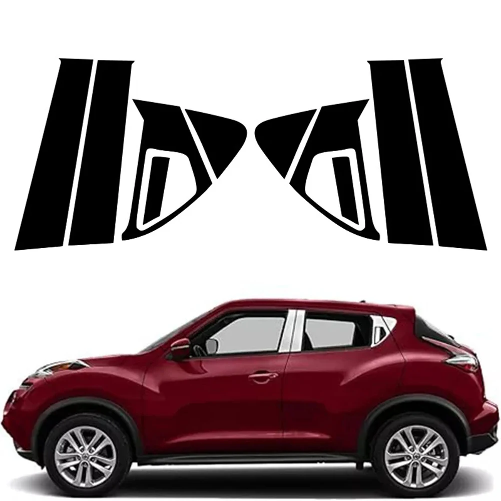 

10 шт. стойки для Nissan Juke 2011-2017, стойки для окон автомобиля, дверные стойки, накладки, наклейка, внешние детали, автомобильные аксессуары