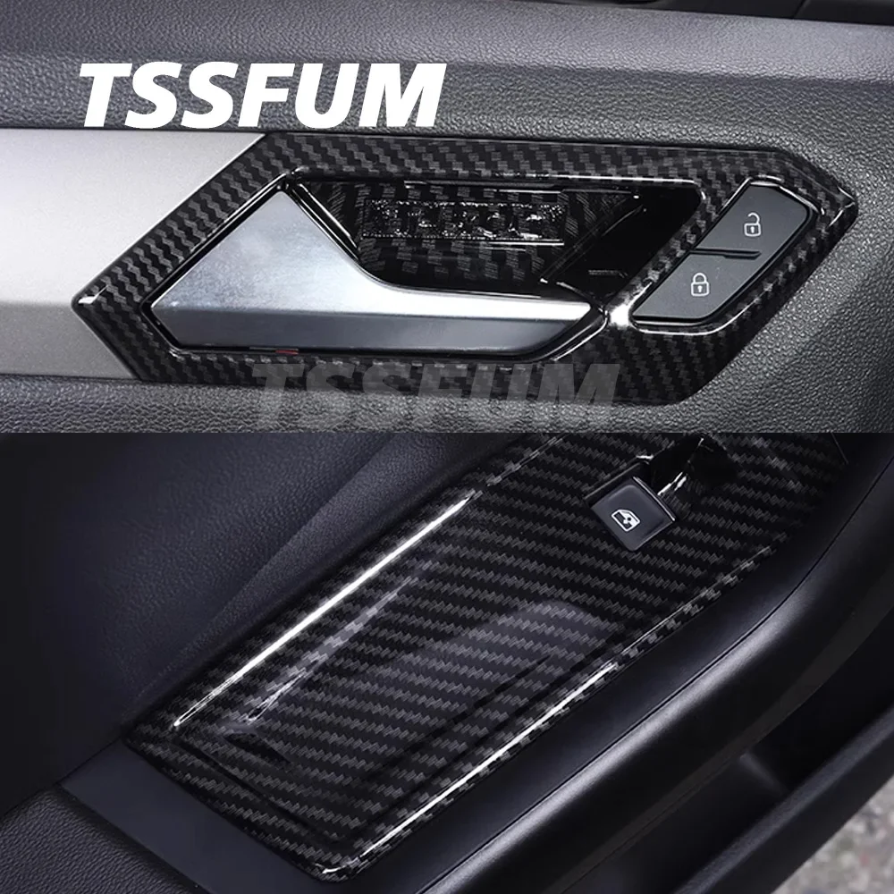 Car Interior Carbon Fiber Sticker Center Control Gear Shift Panel Cover for VW T-Roc R Rline 2018 2019 2020 2021 2022 2023 2024