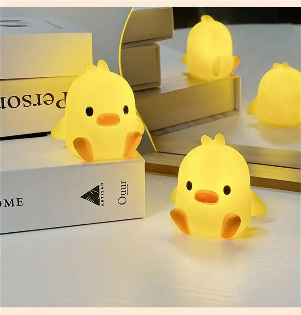 Frango LED Night Light for Kids, Decoração do quarto, Pato bonito dos desenhos animados, Abajur Sleeping Lamp, Presentes de Natal