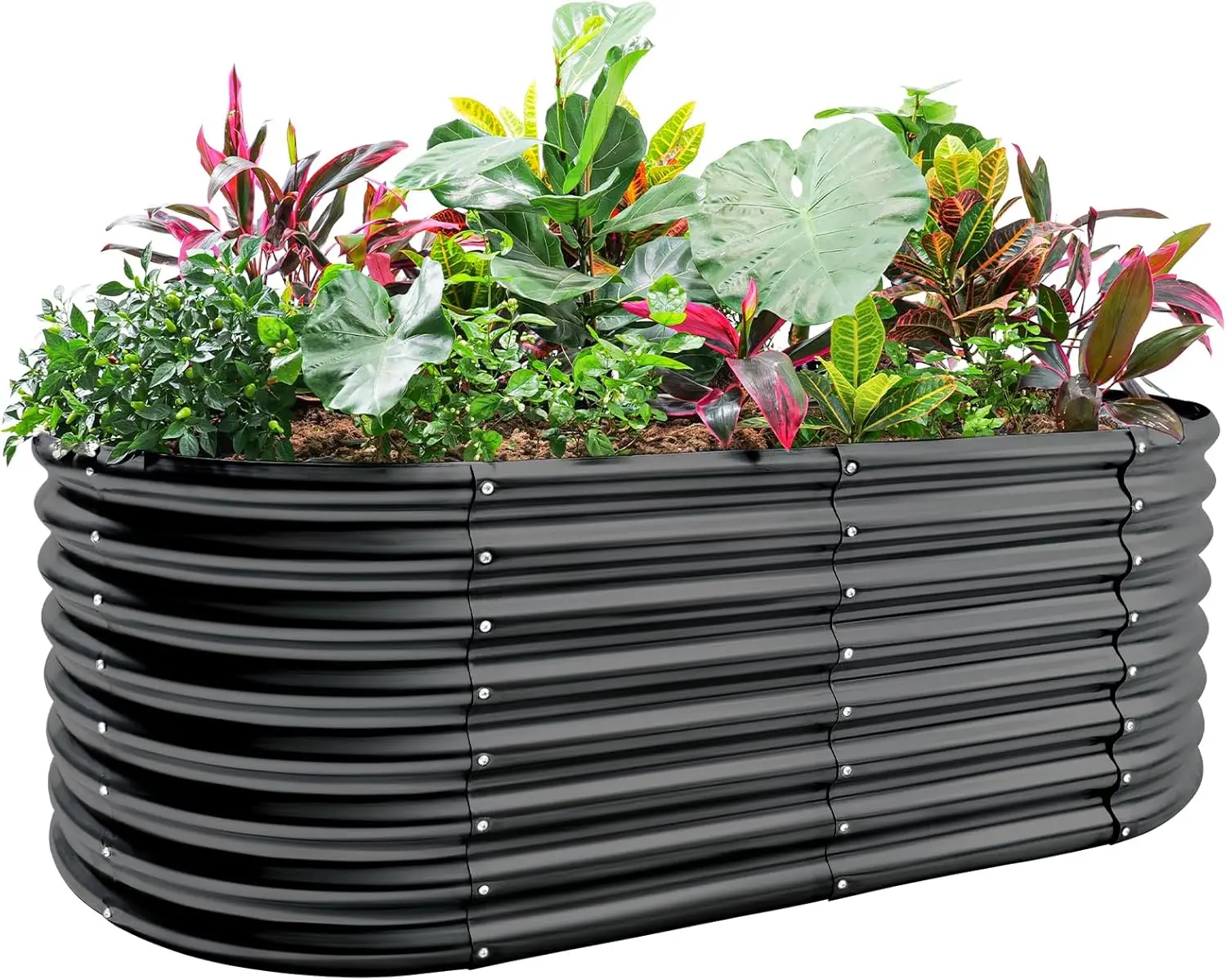 

4x2x2ft Galvanized Metal Raised Garden Bed for Plants, Vegetables