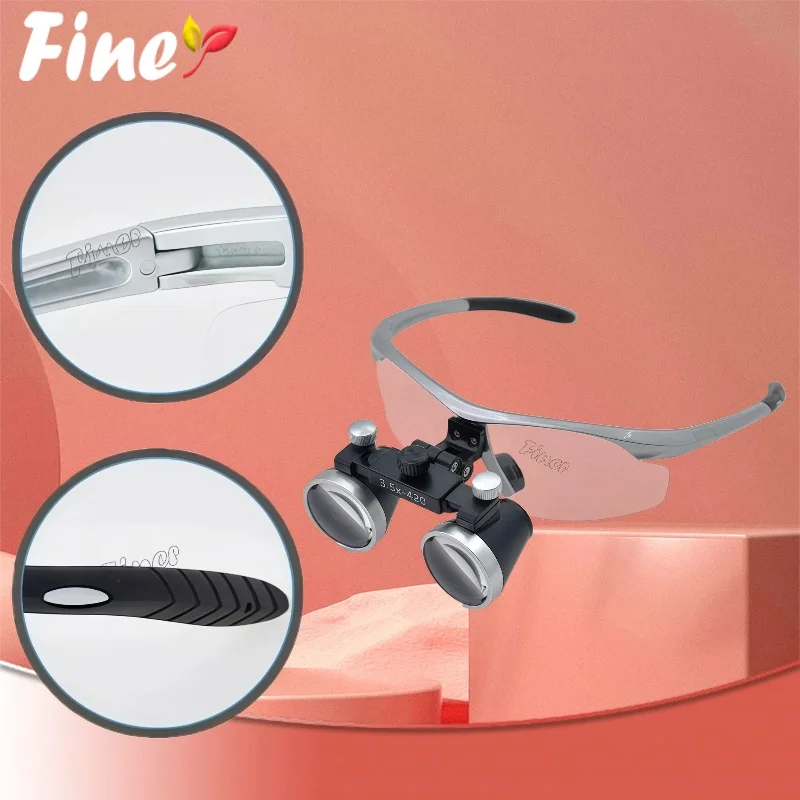 

Стоматологические хирургические лупы Finer 2,5X 3,5X, сверхлегкие стоматологические лупы, увеличительное стекло 320-420 мм для стоматологической хирургии