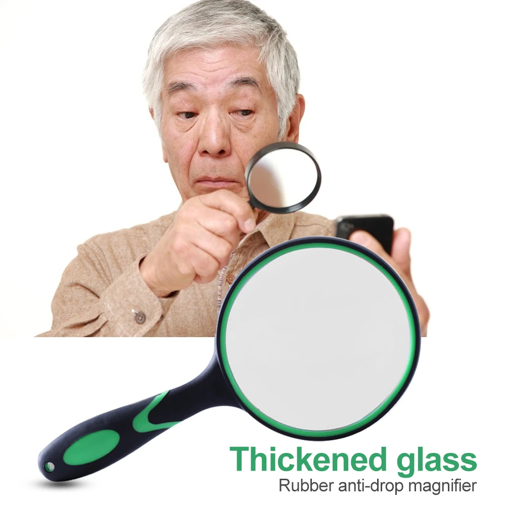 10X Magnifying Glass Handheld Magnifier Smooth Appearance Superb Craftsmanship Thickened Glass Lens Portable Eye Loupe