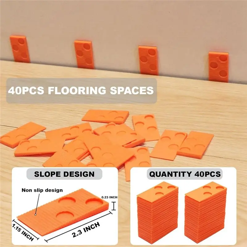 ABEZ Laminate Wood Flooring Installation Kit 43PC Including 40 Floor Spacers, Tapping Block& Mallet