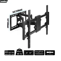 Full Motion TV Wall Mount Tilt Swivel TV Bracket with Dual Arms for 32-85 Inches LED LCD