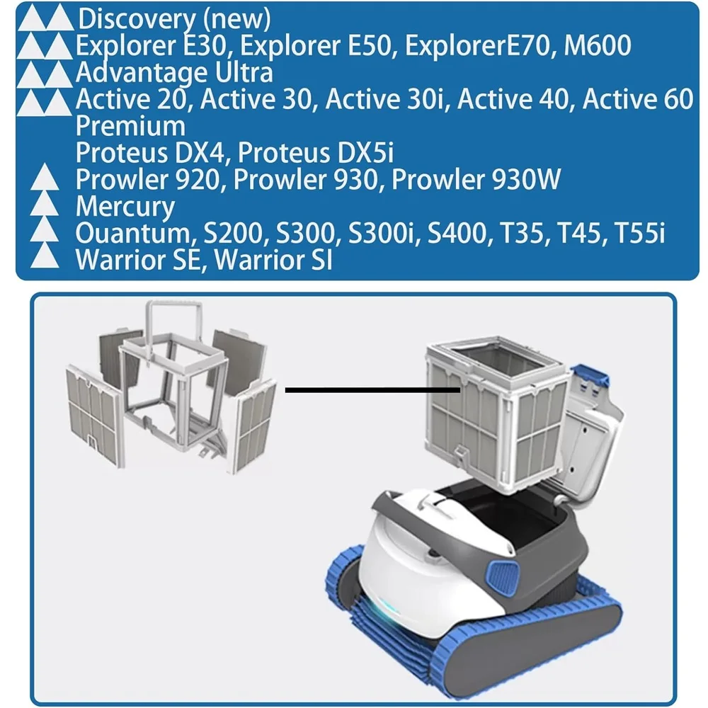 9991467 -ألواح فلتر R4 فائقة الدقة متوافقة مع مرشح خرطوشة مطوي لمنظفات حمام السباحة الروبوتية Dolphin S200
