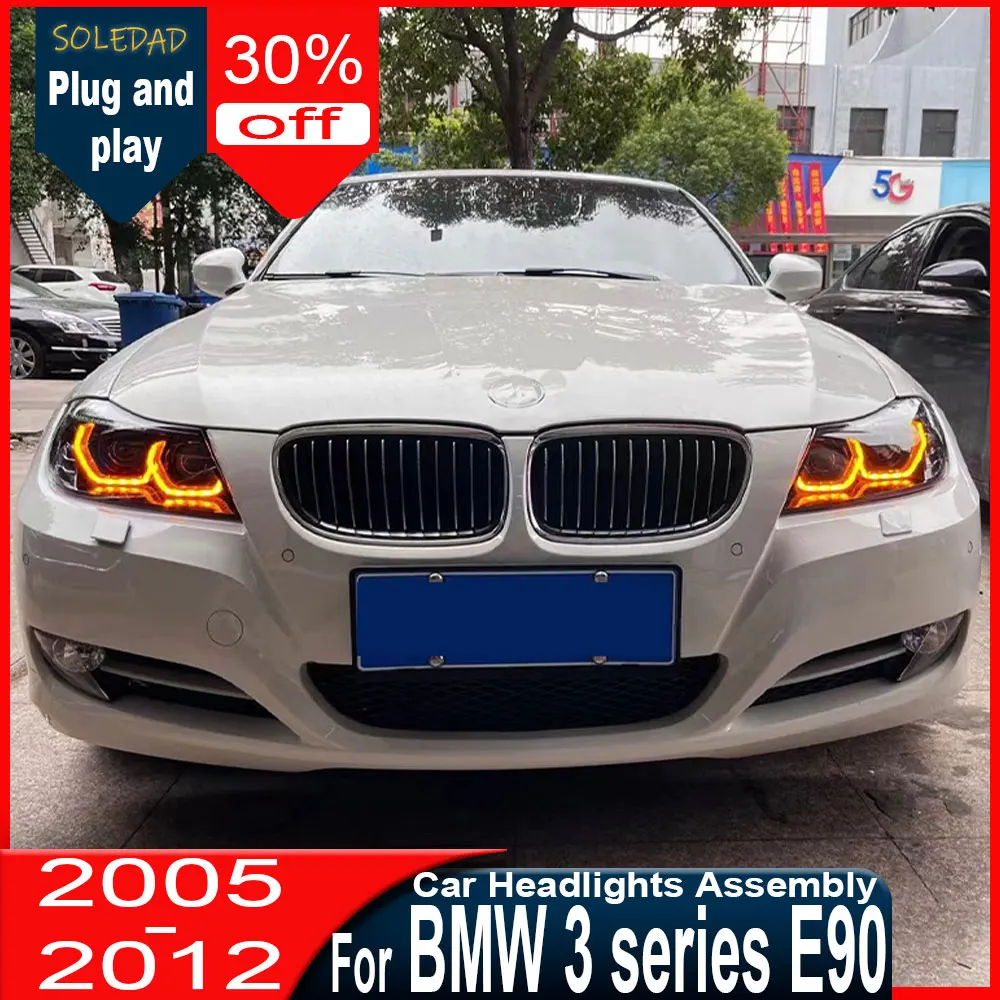 

Фара для BMW 3 серии E90 2005-2012, светодиодная фара в сборе, дневные ходовые огни, динамические указатели поворота