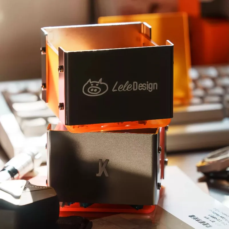 Lele X JK Mini Storage Box Custom Stainless Steel Acrylic Keyboard Accessories Box Desktop Organizer Designer Limited Edition