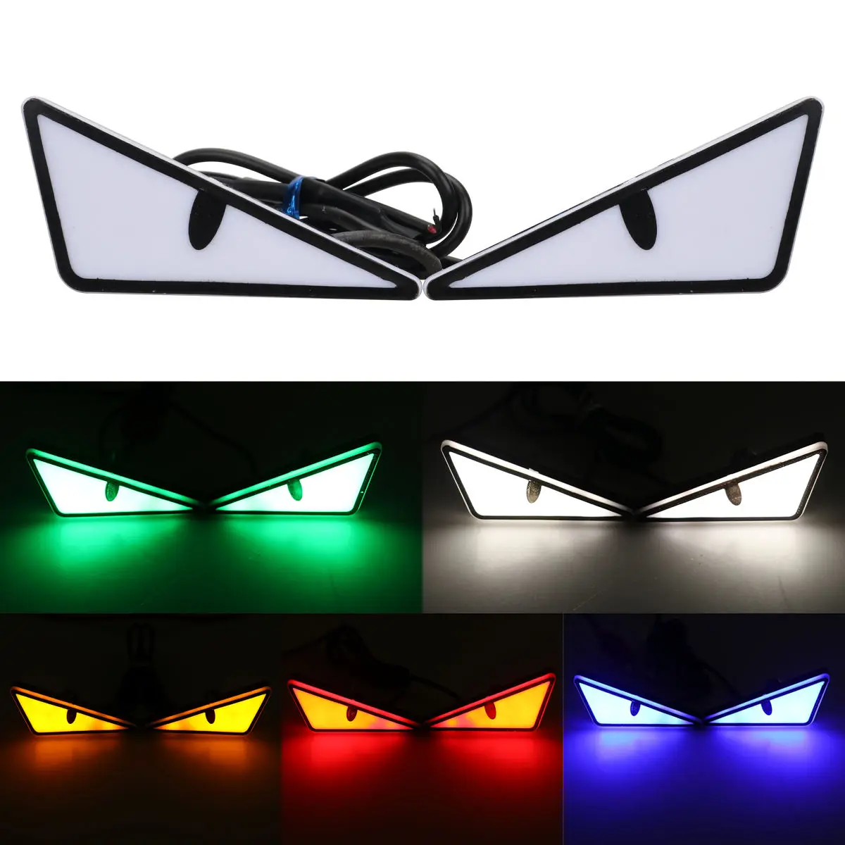 

2pc Universal Car LED Devil Eyes Light Demon Eyes Headlight Motorcycle Mini Turn Signal Flasher Tail Lamp Auto Decoration Lights
