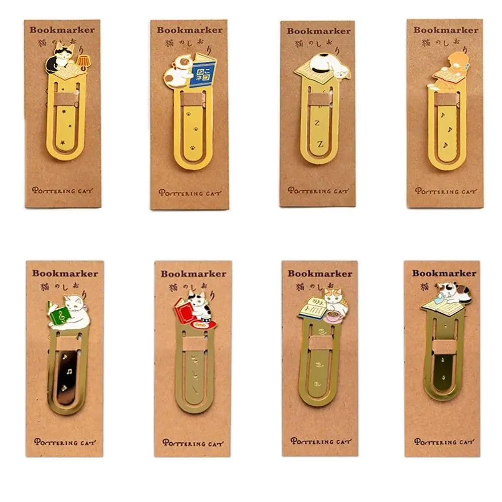 New Cat Metal Bookmark Kawaii Creative Pagination Mark Hollowing School and Office Supplies Gifts