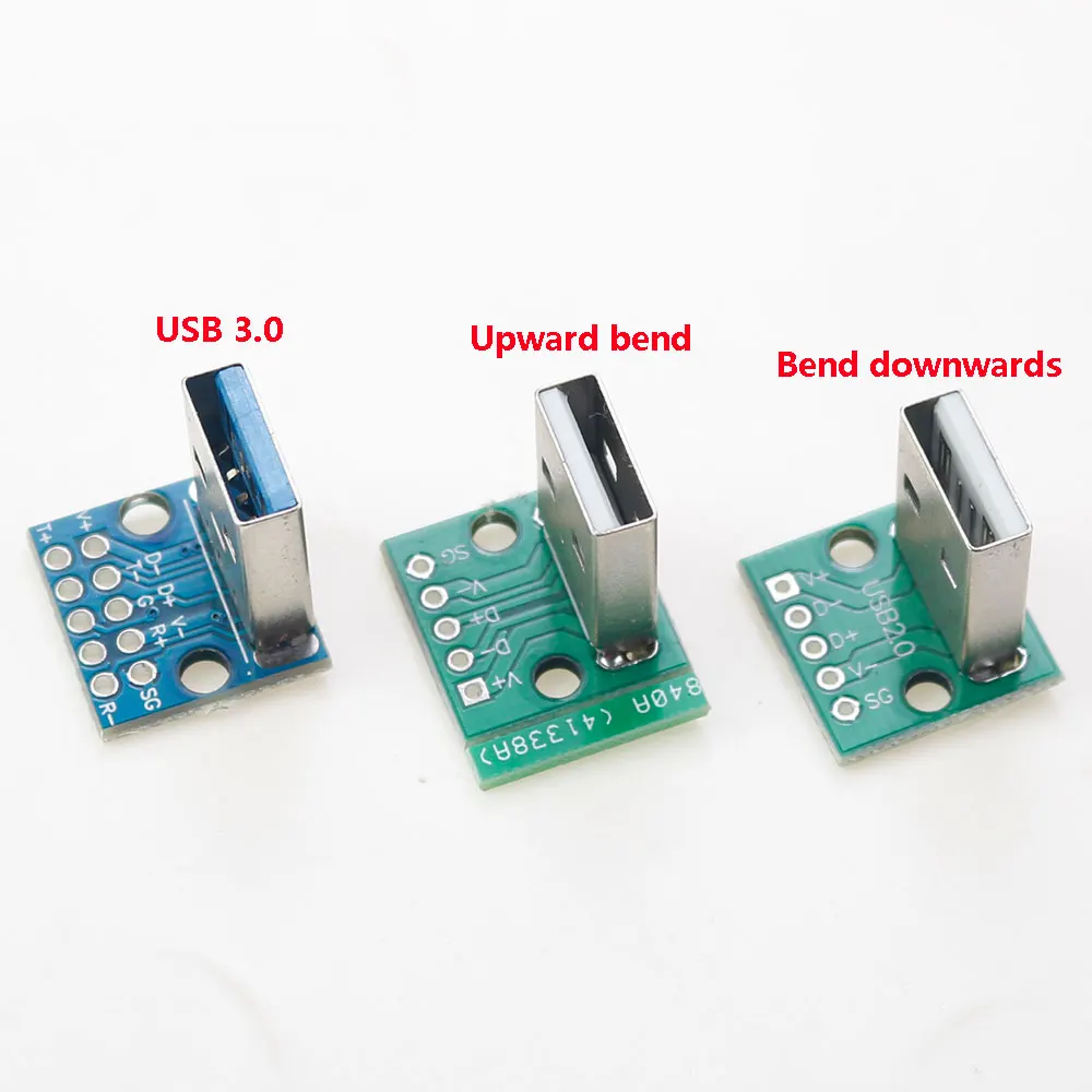 1pcs USB 3.0 9Pin PCB Flex Test Board Data Charging Cable 90 Degree Jack Test Board DIP USB 3.0 Male Connector