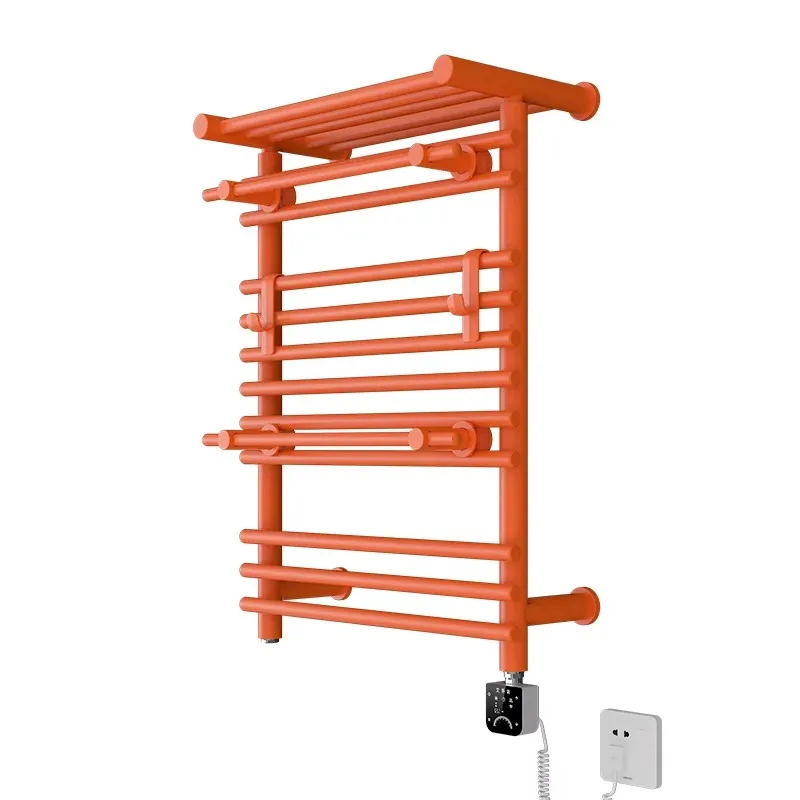Compact Electric Towel Rack Shelf Heater Towel Rail Radiator Mild Steel Modern Design Wall-Mounted for Hotel Apartment
