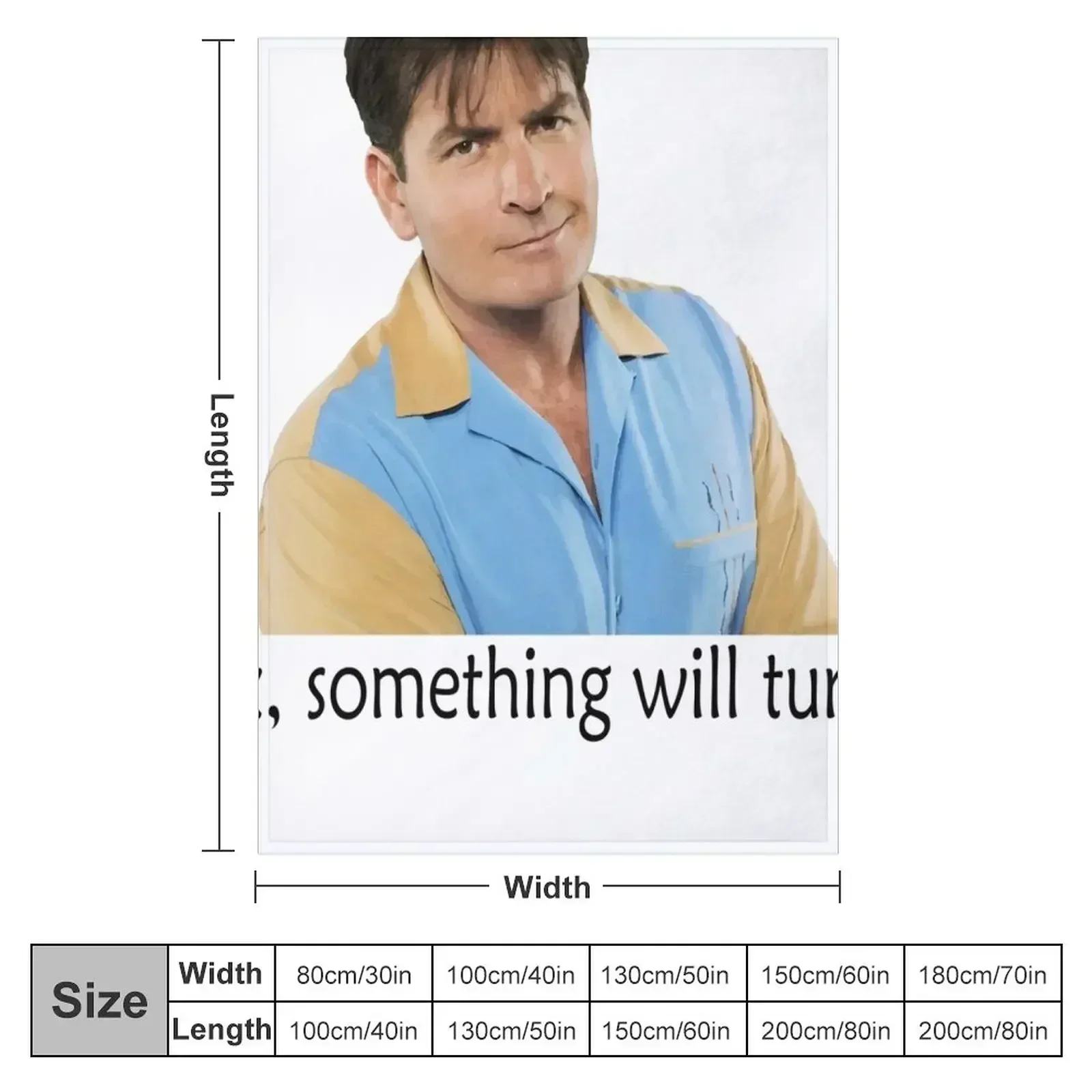 Charlie Sheen Throw Blanket couch cozy soft plush fuzzy picnic outdoor blanket