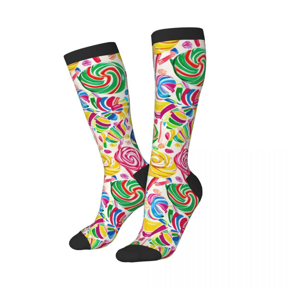 Stockings Funny Autumn Casual Warm Socks Birthday Candy Pattern Soft Winter Knee High Socks