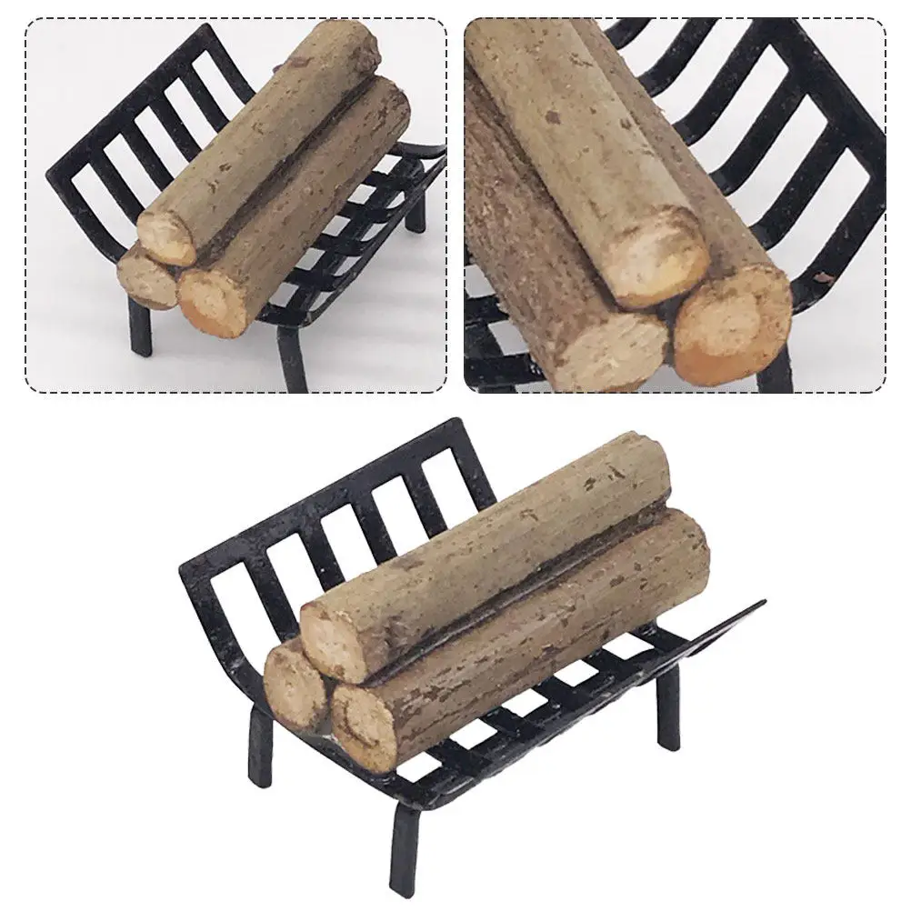 

Mini Firewood Rack Premium Material Exquisite Mini Firewood Holder for Dollhouse Scene Layout Decor Compact Outdoor Display