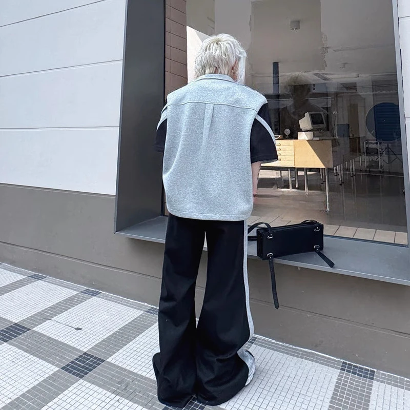 Boys 2025 Summer New Very Cool Handsome Sets Personalized Contrast Color Short-sleeve Shirt Wide-leg Pants Loose Two-piece Sets