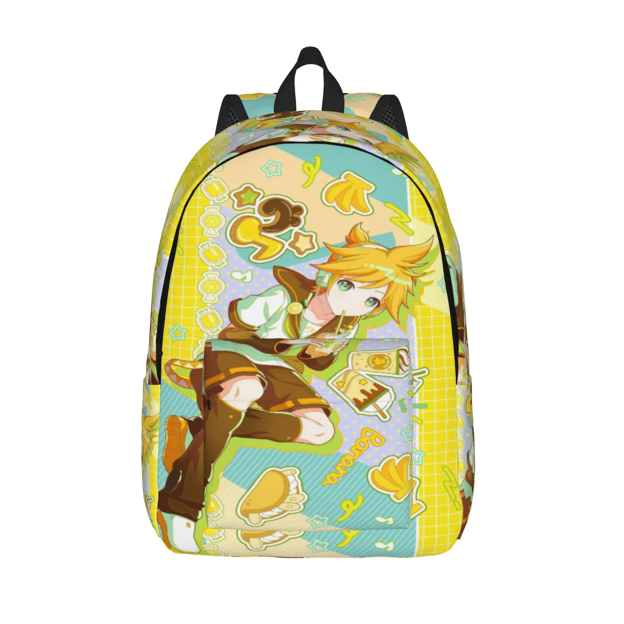 

Kagamine Rin Len Cool Backpack with Pocket High School Work Daypack for Men Women Laptop Shoulder Bag