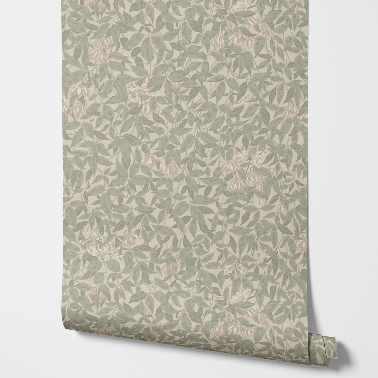 Vintage Leaves Wallpaper Peel and Stick, Garden Green Self-adhesive Wall Wallpaper For Living Room,Or Traditional Un-paste Paper