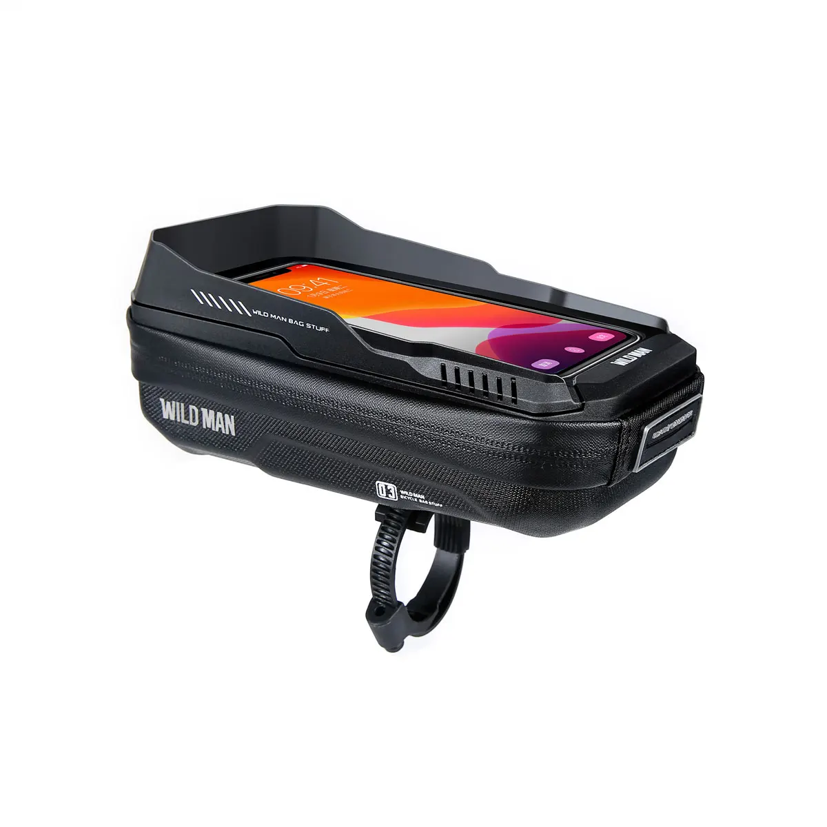 AliExpress PCYCLING WILD MAN Quick Release Bike Phone Mount Bag Touch Screen Sun Visor EVA Hard Shell Bicycle Handlebar Stem Pouch Accessories