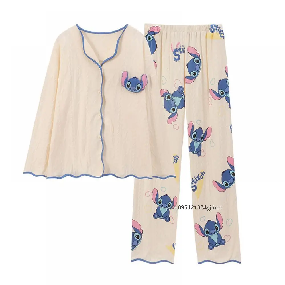 

Новые женские весенние пижамы, комплект домашней одежды, хлопковые милые повседневные пижамы с длинными рукавами в стиле аниме для девочек и студентов, свободный комплект домашней одежды