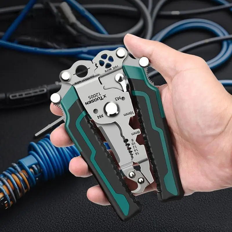 Pinza piegatrice per cavi spelafili pieghevole Strumento elettrico multifunzione per l'installazione di circuiti Circuito di manutenzione domestica