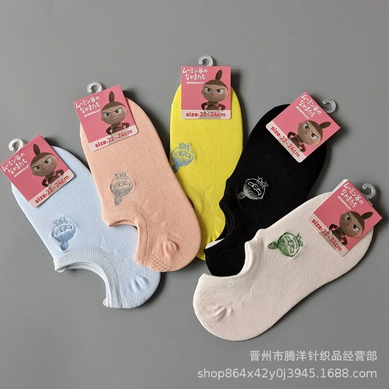 

Hot Anime Moomins Series Cute Socks Creativity Summer Cartoon Character Printing Solid Color Casual Absorb Sweat Socks