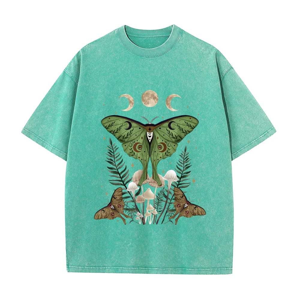 Fairy Grunge Fairycore Aesthetic Goth Luna Moth Mushroom T-Shirt Funny Shirts Man Character Women Medium Cotton Tee Graphic Men