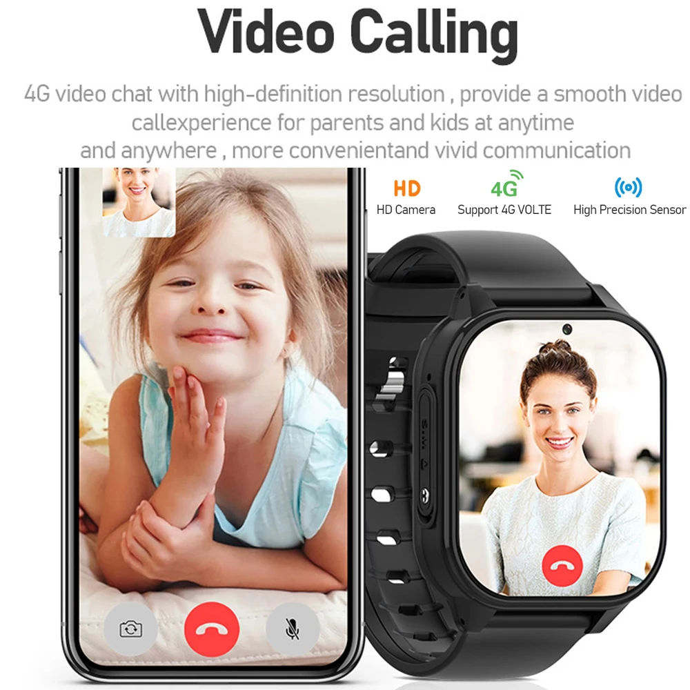 DF89 Orologio per bambini 4G LTE Sistema operativo Android Smartwatch per bambini 4G SOS Chiamata Video GPS WIFI LBS Posizione con fotocamera IP67 Impermeabile