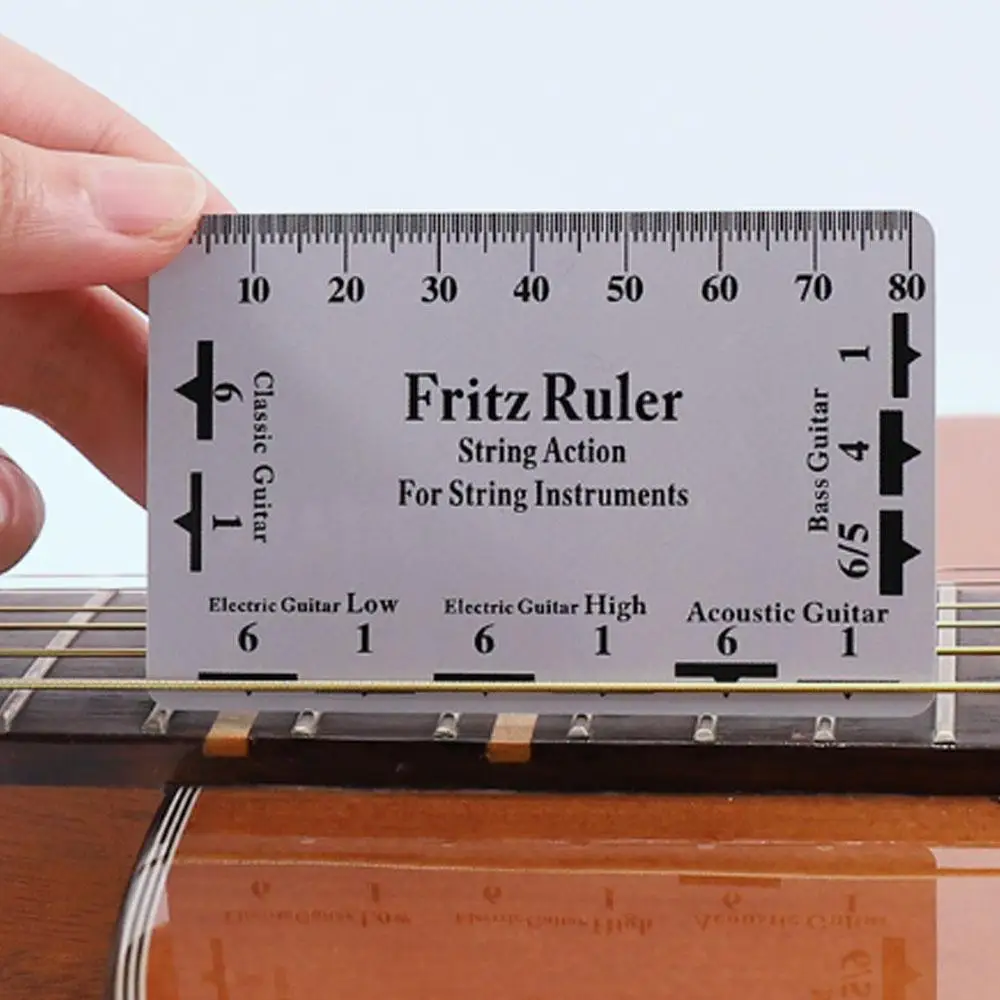 Guitar Strings String Pitch Ruler Luthier Tools Measurement Action Gauge Ruler Instruments Rulers Card Guitar Ruler