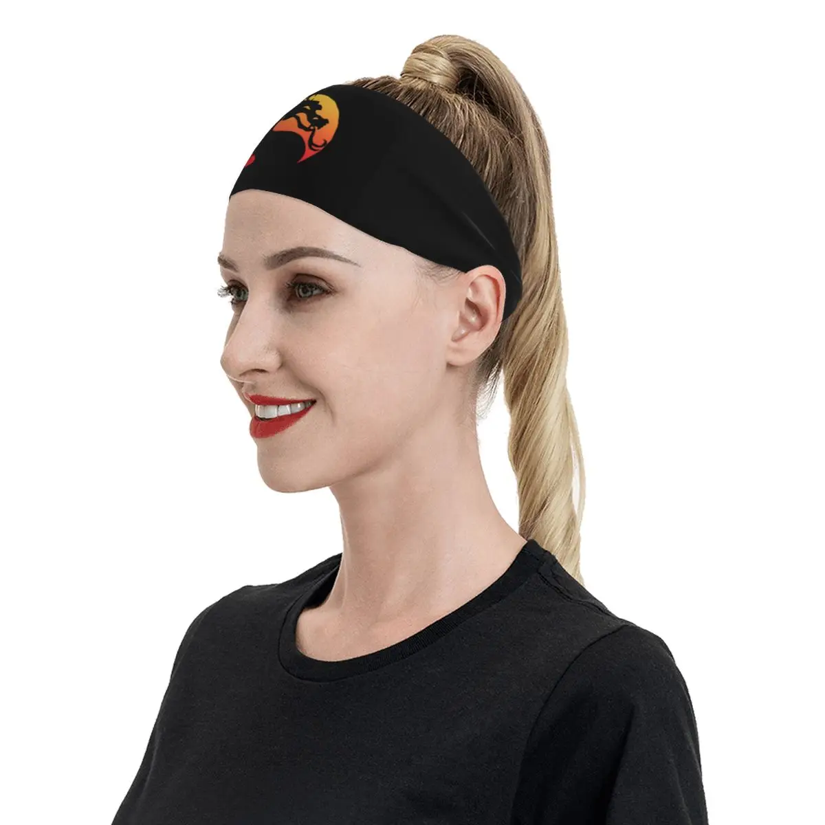 Mortal Kombat Logo Sweatbands Stretch Running Sweat Headband for Unisex Headwrap Hair Bandage Gym Fitness Yoga Sweat Wash Band