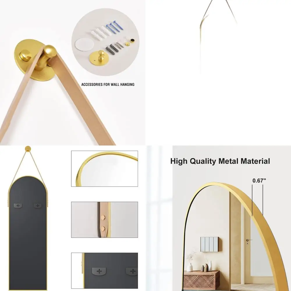 

Настенное зеркало в полный рост с арочным верхом и золотой алюминиевой рамой для спальни и гостиной