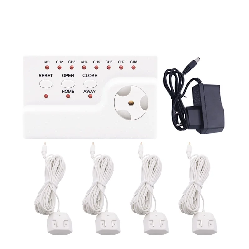 Water Leak Detector Control Unit 4pcs 6-Meter Water Sensor and 12V Power Adapter Protection Against Water Leaks