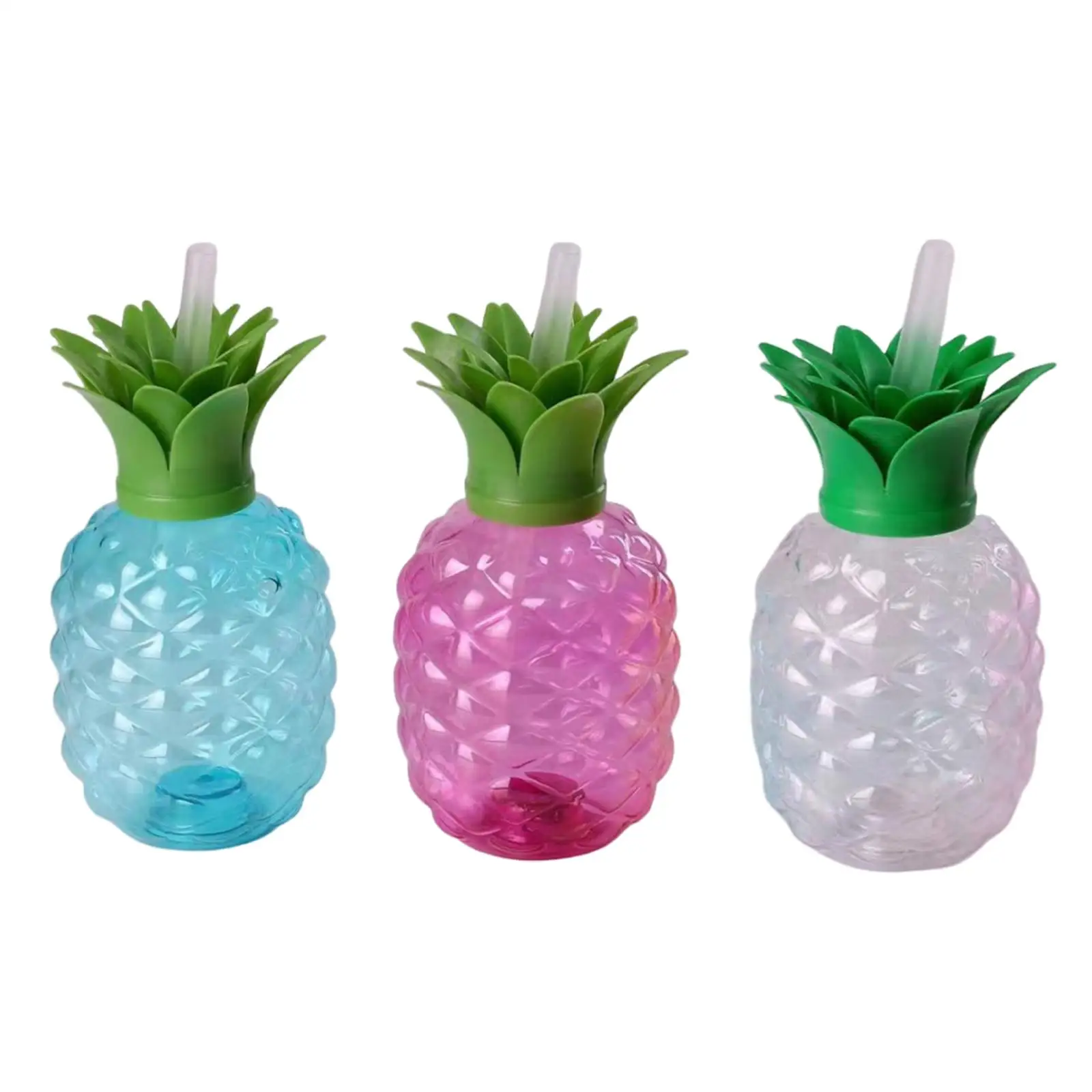 10Pcs Pineapple Shaped Cups 16.9oz Reusable for Home Festivals Birthday Gift