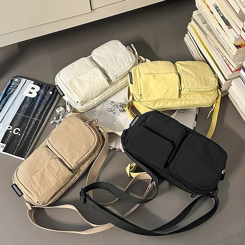 ジッパー付きナイロン製縫製糸カジュアル女性用ウエストパック2026人気シンプルソフト人気通勤ユースクロスボディバッグ