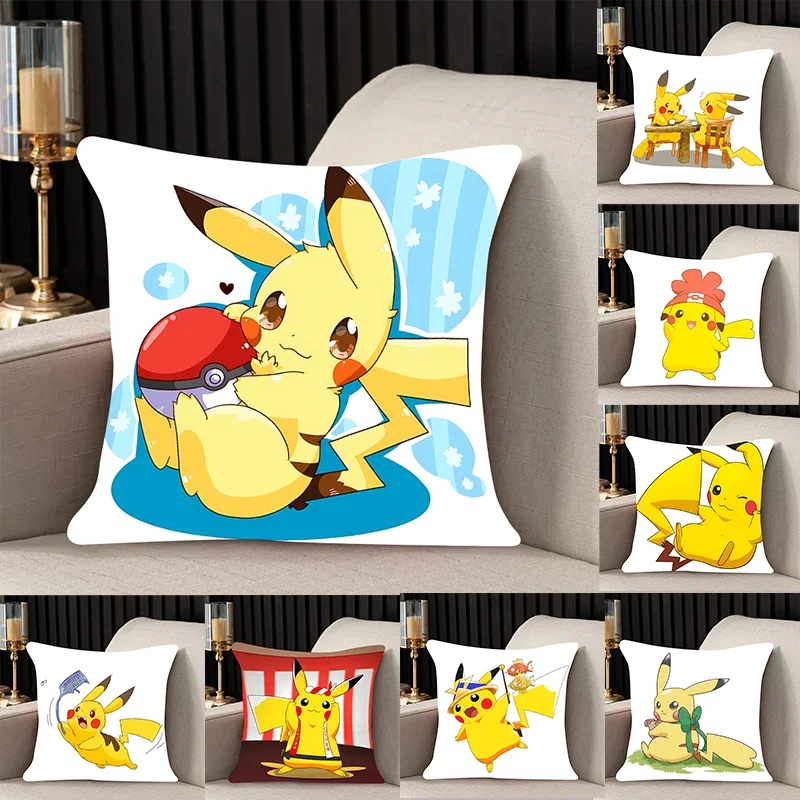 home decor Pillow Cover Pikachu iving room bedroomo office car 45x45 Dakimakura Throw Pillows Square Pillowcase Fashion Cute